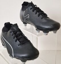 PUMA evoKNIT KIDS JUNIOR Football Boots SG Soft Ground BLACK UK 13 EU 32 NEW
