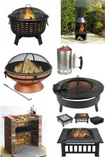 Outdoor BBQ Fire Pit Basket Brazier Barbeque Grill Log Burner Portable Table Top