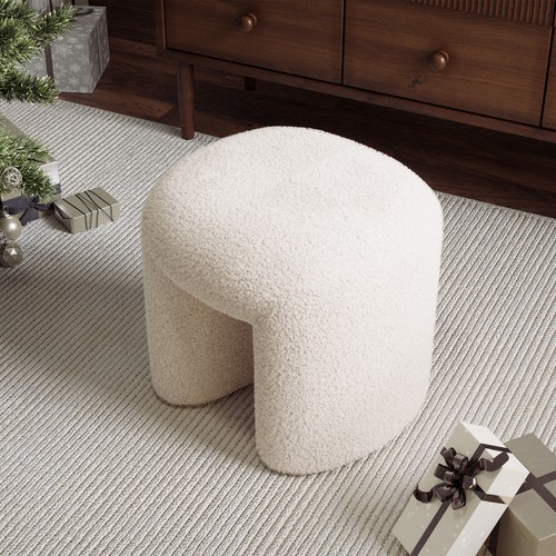 Teddy plush upholstery pouffe - plush,