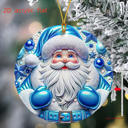 Blue father christmas tree - father,