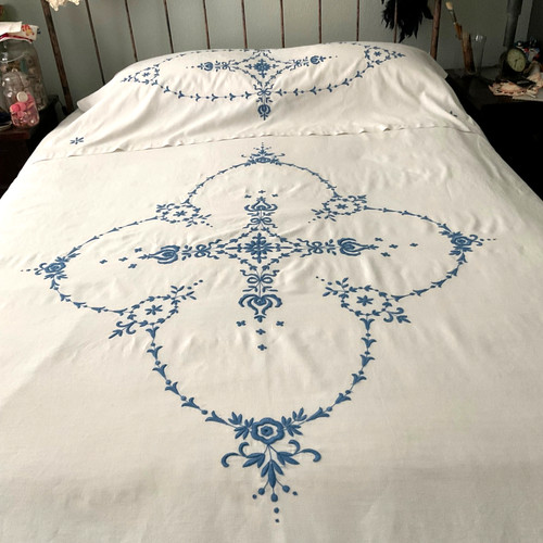 Vtg hand embroidered white - vtg,