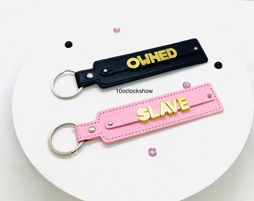 Bdsm custom keyring black gold