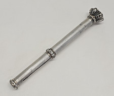 Antique Victorian Solid Silver Propelling Pencil Red Star Stone