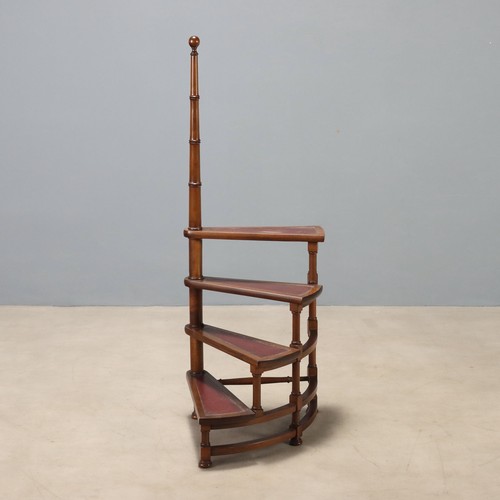 Antique library ladder walnut - library,