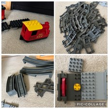 Huge Lego Duplo Train Set. Track, Engine, Stop Brick, Bridge, Junction