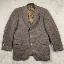Harris Tweed Jacket Mens 40 R Brown Wool Sports USA Vintage Regent Clothes Hunt