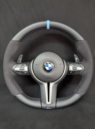Bmw blue stripe alcantara - bmw,