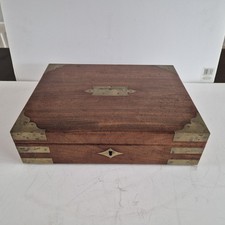 Nice Quality 19thc Mahogany Brass Bound Campaign/Gun Box Converted Interior.