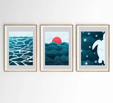 Abstract Sea Turtle Set of 3