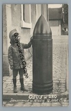 RPPC World War 1 WW1 Artillery Shell NANCY France 1916 Real Photo Postcard