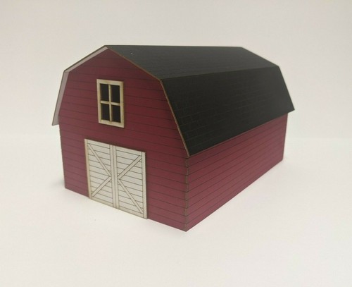 Scale red farm - barn, kit