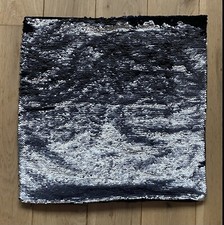 Next mermaid sequin cushion cover black silver 43cm x 43cm