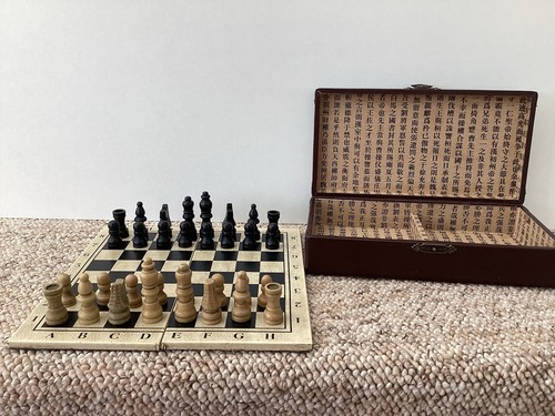 Vintage mini chess set - vintage,