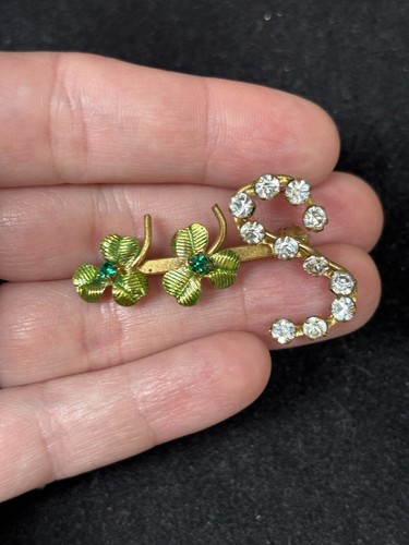Vintage green enamel shamrock - vintage,