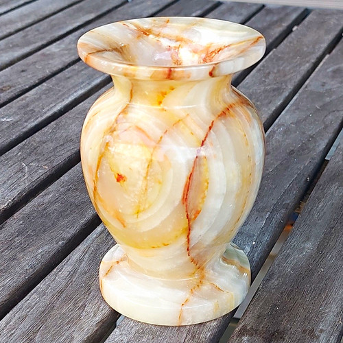 Vintage onyx vase - vintage,