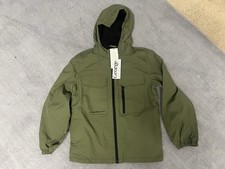 George Boys Fleece Lined Khaki Shower Resistant Hooded Anorak Jacket 9-10 Years