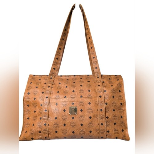Mcm cognac monogram tote bag - tote,