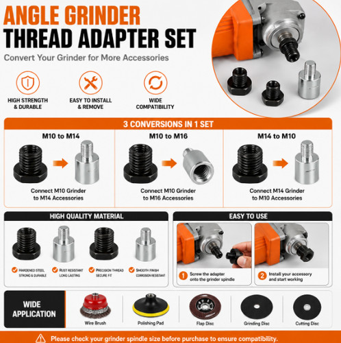 Angle grinder thread adapter - angle,