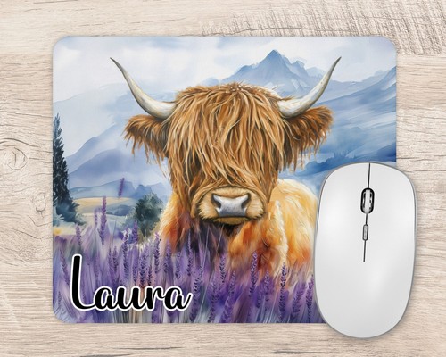 Highland cow mouse mat - cow,
