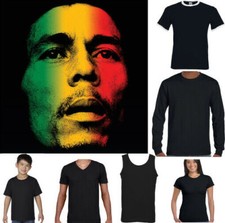 MARLEY T-SHIRT, Mens Reggae Face Jamaica Weed Spliff Trojan Records TEE TOP