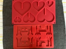 3D Castle & Love Hearts Shape Silicone Chocolate Moulds