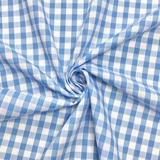 Blue Gingham Fabric 1/4" Check