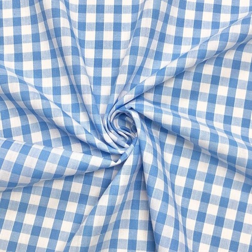 Blue gingham fabric - 1/4", check