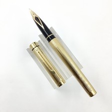 Sheaffer targa gold electroplated fountain pen, 14k gold nib, VGC