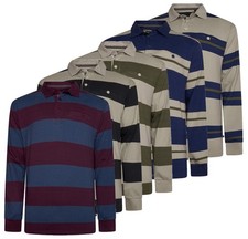 Mens KAM BIG Polo Shirt Long Sleeve Casual Rugby Jersey Cotton Summer Top 2-8XL