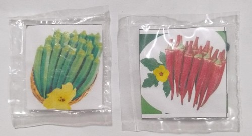 Green okra and red - okra, seeds)