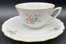 Rudolf Kampf RGK Czechoslovakia Bone China Floral Tea Cup & Saucer Set