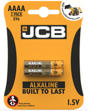 2x JCB AAAA Super Alkaline Batteries 1.5V MN2500 E96 MX2500 LR61 LR8D425