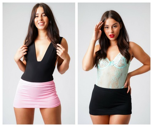 Pink black micro mini skirt - micro,