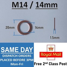 Copper Washer 14mm Flat Sealing Sump Drain Plug Washer M14 Metric