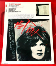 Cherry Vanilla The Punk Record Cover Art PICTURE / PRINT 10.5" x 8"