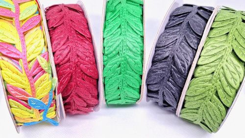 Satin leaf ribbon trim garland - leaf,