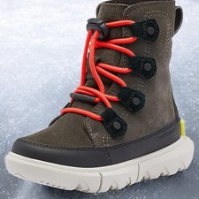 Sorel Unisex Kid's Childrens Explorer Lace Waterproof Mountain Boots Black  UK 6