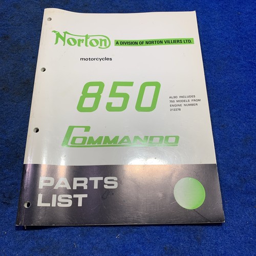 Norton 850 commando parts list - 850,