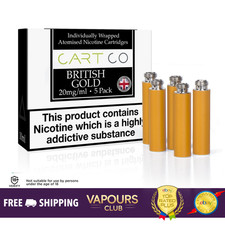 Cart Co British Gold Tobacco Cartomizer Refills | Ecig Tips | VIP Compatible