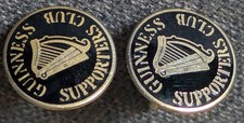 Vintage Guinness Supporters Club Enamel Cufflinks 1980's