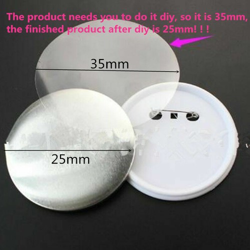 25mm 100pcs button badge - 100pcs, metal