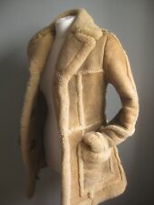 VINTAGE SHEEPSKIN SHEARLING JACKET COAT 4 6 8 penny lane boho shabby chic girls