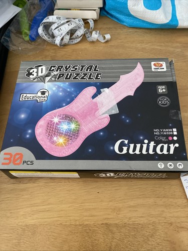 Crystal puzzle guitar pink - 3-d,