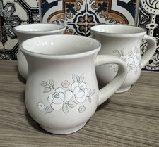 3 x LARGE GARLANDE FLEUR DE LUNE STONEWARE MUGS COFFEE TEA HOT CHOCOLATE