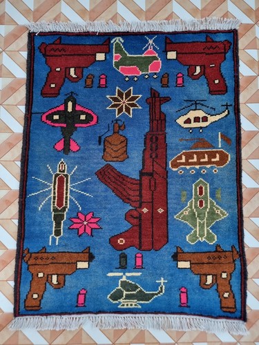 Vintage afghan rug - , handmade