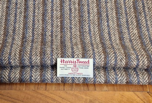 Grey brown blue herringbone - grey,