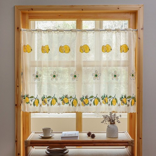 Yellow lemon embroidered - yellow,