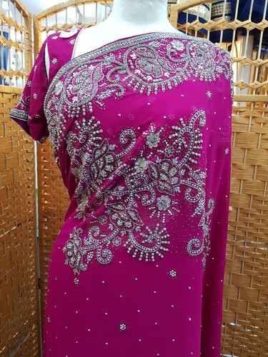 Stylish stone saree party - stylish, wear