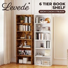 Levede 6 Tier Bookcase Shelving Storage Tall Adjustable Bookshelf Organizer Unit