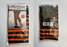 Children’s Over Knee Socks Orange Black Striped Long High One Size